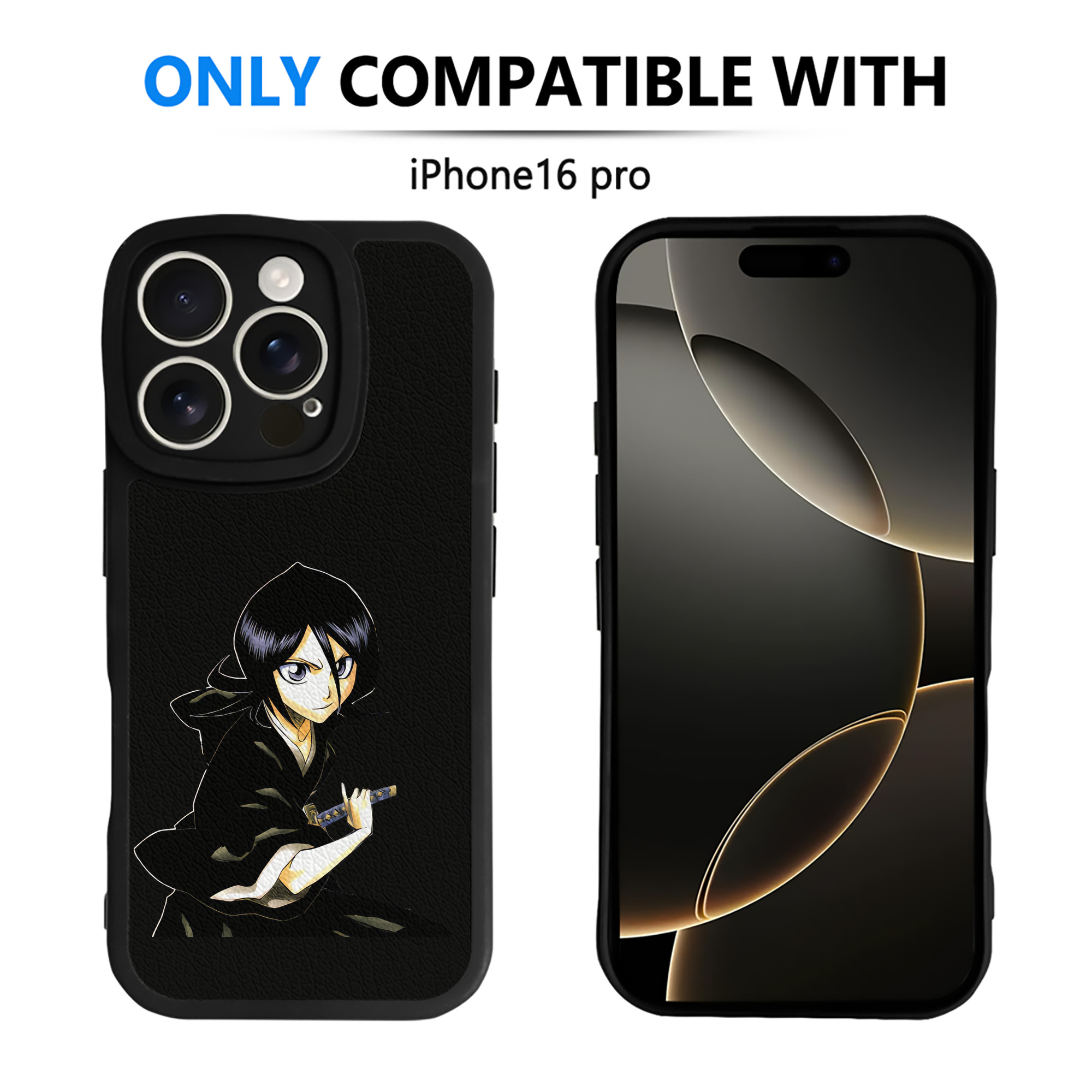 （画像用） ブリーチ 朽木ルキア BLEACH Kuchiki Rukia 【iPhone 16シリーズ対応】シリコンスマホケース（レザー調） 材質：シリコン